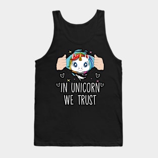 Cute Unicorn Horn Pretty Rainbow Colors Funny Quote Tank Top